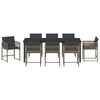 vidaXL Garten Essgruppe 9 pcs Grau Poly-Rattan