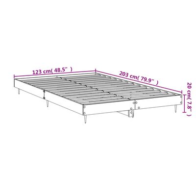 vidaXL Bettgestell ohne Matratze Räuchereiche 120x200 cm Holzwerkstoff