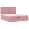 vidaXL Ottoman-Bett mit Matratzen & LEDs Rosa 180x200 cm Samt