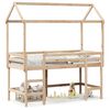 vidaXL Hochbett mit Leiter und Dach 80x200 cm Massivholz Kiefer