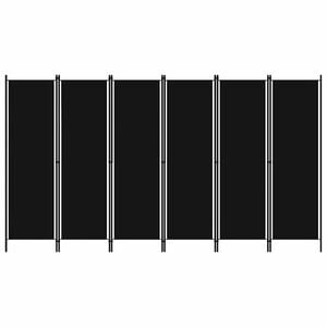 vidaXL 6-tlg. Raumteiler Schwarz 300x180 cm