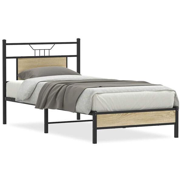 vidaXL Bettgestell ohne Matratze Sonoma-Eiche 90x190 cm Holzwerkstoff