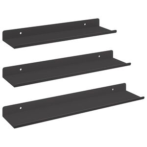 vidaXL Schwebendes Regal 3 stk. Schwarz 40 x 9 x 2,5 cm Stahl