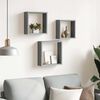 vidaXL W&uuml;rfelregale 3 Stk. Grau MDF