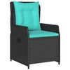 vidaXL Garten Essgruppe 3 pcs Schwarz Poly Rattan