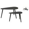 Home&Styling 2-tlg. Beistelltisch-Set Tropfenform Schwarz