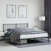 vidaXL Bettgestell mit Kopfteil Metall Schwarz 160x200 cm