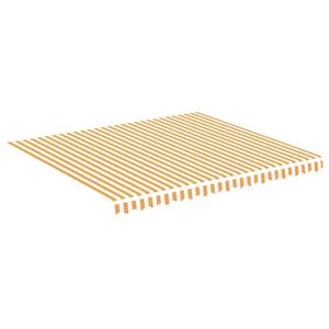 vidaXL Ersatzstoff f&uuml;r Markise Gelb und Wei&szlig; 380x345 cm Polyester