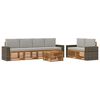 vidaXL Outdoor-Sofagarnitur mit Kissen 7 pcs Nat&uuml;rlich und Hellgrau