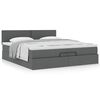 vidaXL Ottoman-Bett mit Matratze Dunkelgrau 200x200 cm Stoff