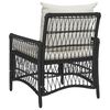 vidaXL Gartenstuhl mit Kissen Schwarz 73 x 61 x 77 cm Poly-Rattan