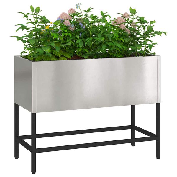 vidaXL Hochbeet Gartenpflanzer Silber 60 x 26 x 45 cm Edelstahl
