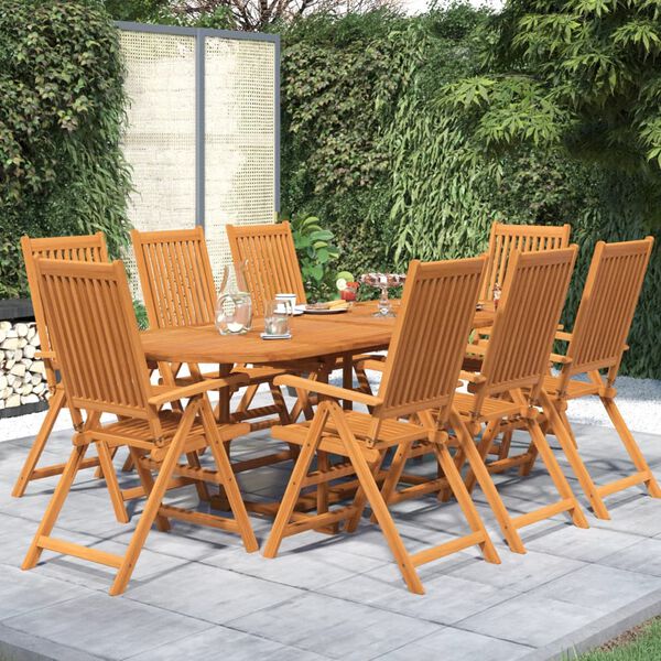vidaXL 9-tlg. Garten-Essgruppe Massivholz Akazie 160-240 cm