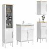 vidaXL Badezimmerm&ouml;bel-Set mit Schubladen 4 pcs Wei&szlig; Massivholz Kiefer