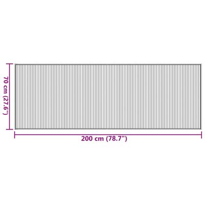 vidaXL Teppich Rechteckig Dunkelbraun 70x200 cm Bambus