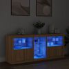 vidaXL Sideboard mit LED-Leuchten Sonoma-Eiche 162x37x67 cm