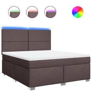 vidaXL Boxspringbett mit Matratze Dunkelbraun 180x200 cm Stoff