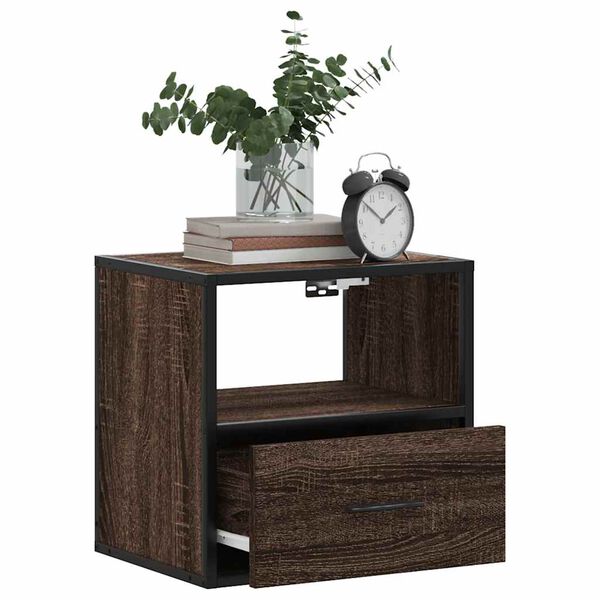 vidaXL Wand-Nachttische 2 Stk. Braun Eichen-Optik 40x31x39,5 cm
