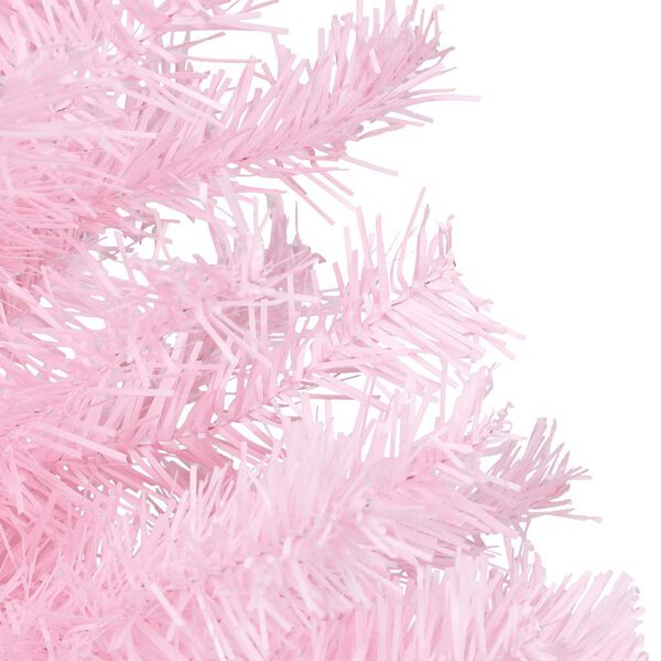 vidaXL K&uuml;nstlicher Weihnachtsbaum mit Beleuchtung & Kugeln Rosa 120cm