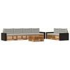 vidaXL Outdoor-Sofagarnitur 7 stk. Natur und Hellgrau Polyester