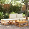 vidaXL Gartensofa mit Kissen 2-Sitzer Holz Akazie & Seil