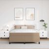 vidaXL Bettrahmen mit Matratze Cappuccino 140 x 200 cm Stoff