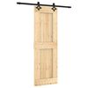 vidaXL Schiebet&uuml;r Nat&uuml;rlich und Schwarz 70 x 210 cm Massivkiefer