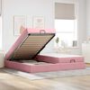 vidaXL Bettgestell mit Matratze mit Matratze 2 pcs Rosa Samt