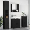 vidaXL Badezimmerm&ouml;bel-Set 4 pcs Schwarz Holzwerkstoff & Metall