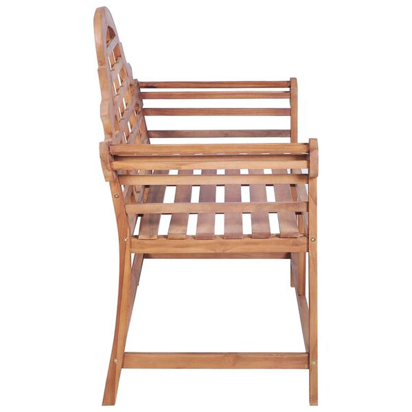 vidaXL Gartenbank mit Schwarzer Auflage 120 cm Massivholz Teak