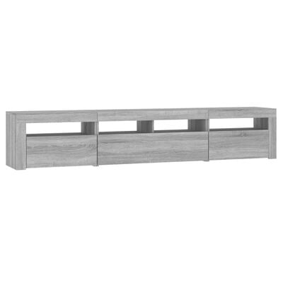 vidaXL TV-Schrank mit LED-Leuchten Grau Sonoma 210x35x40 cm