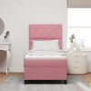 vidaXL LED Boxspringbett mit Matratze Rosa 90 x 190 cm Stoff
