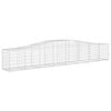 vidaXL Gabione mit Hochbogen 400x50x60/80 cm Verzinktes Eisen