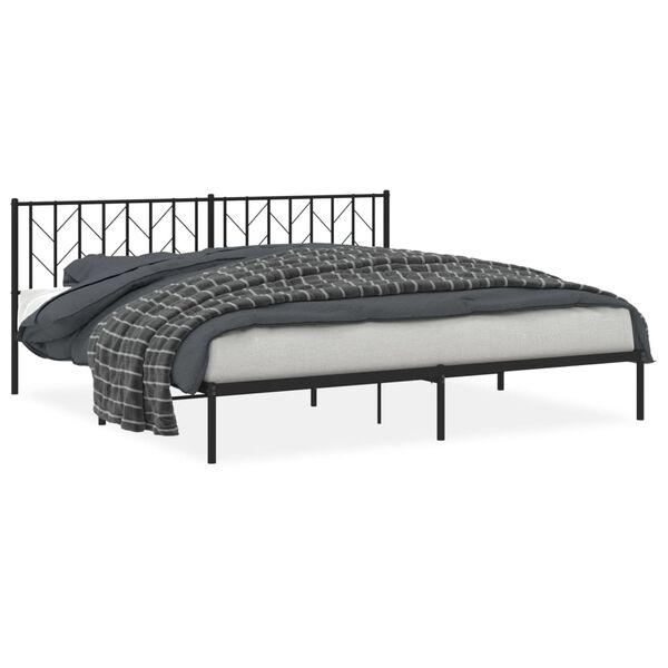 vidaXL Bettgestell mit Kopfteil Metall Schwarz 200x200 cm