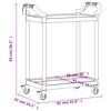 vidaXL Rollwagen mit 2 Etagen Schwarz 81x41x92 cm Aluminium