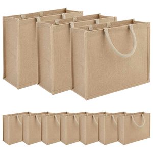 vidaXL Jute-Handtaschen 10 pcs Natur 42 x 33 x 19 cm 100% Tossa-Jute