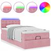 vidaXL Ottomane Bett mit Matratze & LEDs Rosa 80x200 cm Samt