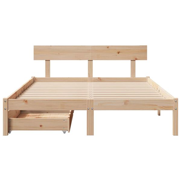 vidaXL Massivholzbett ohne Matratze 140x190 cm Kiefernholz