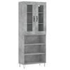 vidaXL Highboard Betongrau 69,5x34x180 cm Holzwerkstoff