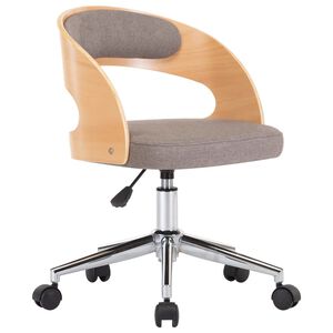 vidaXL Drehbarer B&uuml;rostuhl Taupe Bugholz und Stoff