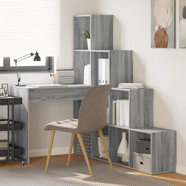 vidaXL Eck-Schreibtisch Graues Sonoma 101,5 x 149,5 x 149,5 cm