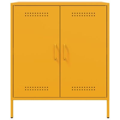 vidaXL Sideboard Senfgelb 68x39x79 cm Stahl