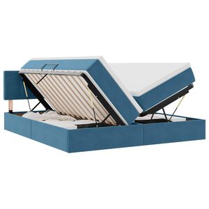 vidaXL Aufbewahrungsbett mit Matratze Dunkelblau 90 x 200 cm