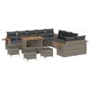 vidaXL Gartensofa-set 18 Stk. 11-Sitzanzahl Grau Poly-Rattan