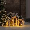 vidaXL Geschenkbox Dekoration 3 pcs Warmwei&szlig; 20 x 20 x 20 cm Rattan