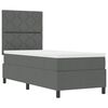 vidaXL Boxspringbett mit Matratze mit LED Dunkelgrau 80 x 200 cm Stoff