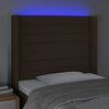 vidaXL LED Kopfteil Dunkelbraun 83x16x118/128 cm Stoff