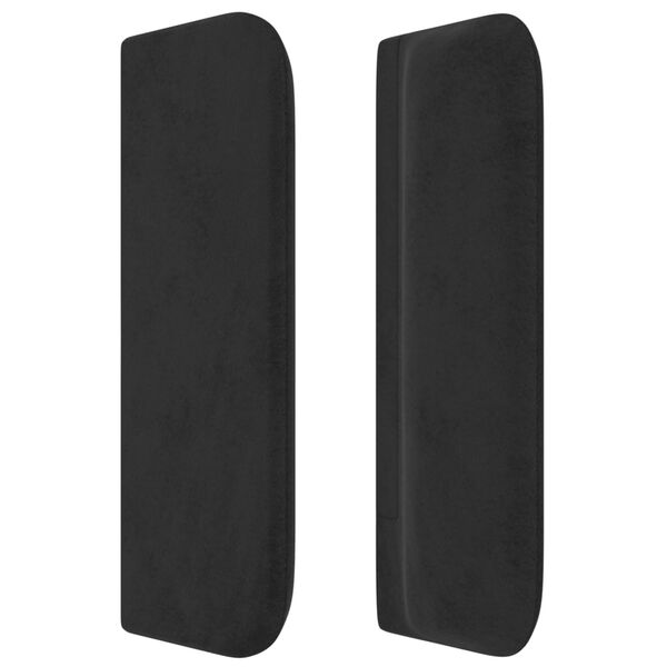 vidaXL Kopfteil mit Ohren Schwarz 147x16x78/88 cm Samt