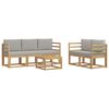 vidaXL Outdoor-Sofagarnitur 6 stk. Wei&szlig; und Hellgrau Polyester