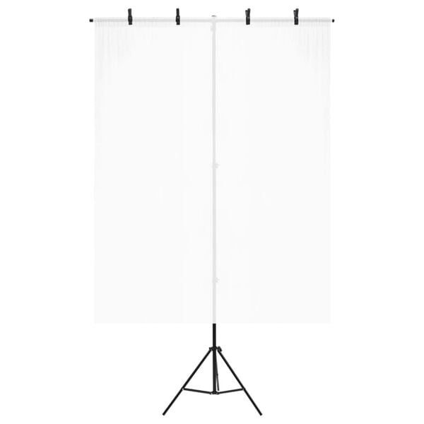 vidaXL Hintergrundständer T-Form Schwarz 151x60x(70-200) cm